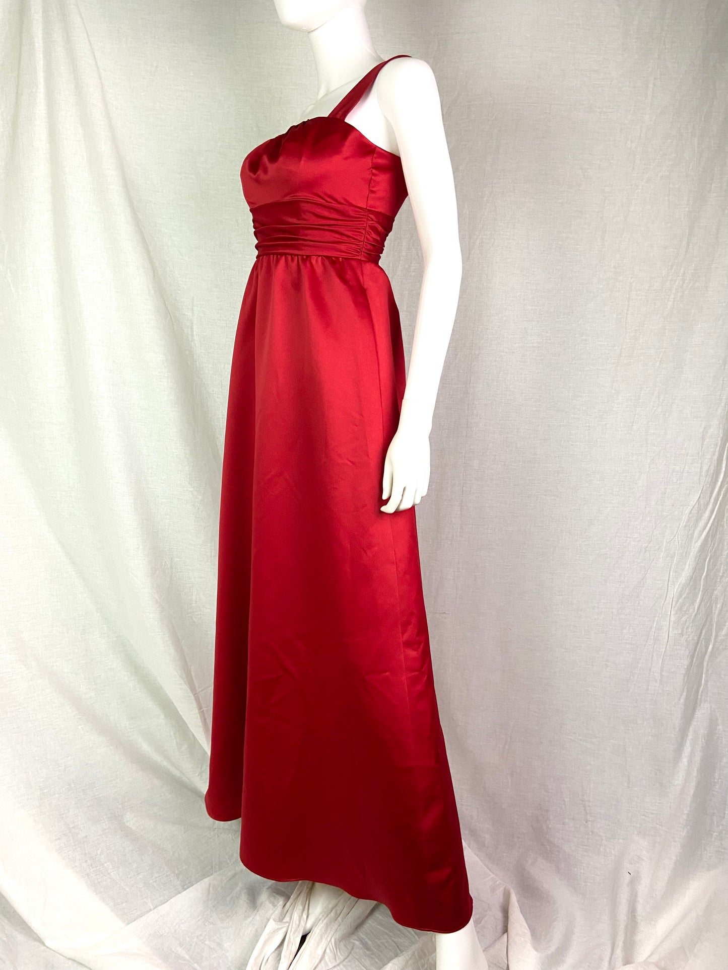 Alfred Angelo Red Satin Empire Waist Gown