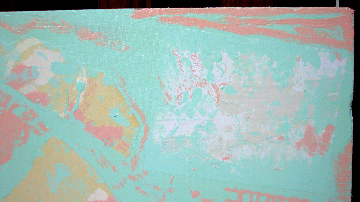 [SOLD] "Stairs" Original Acrylic Collage Painting by Suga Lane