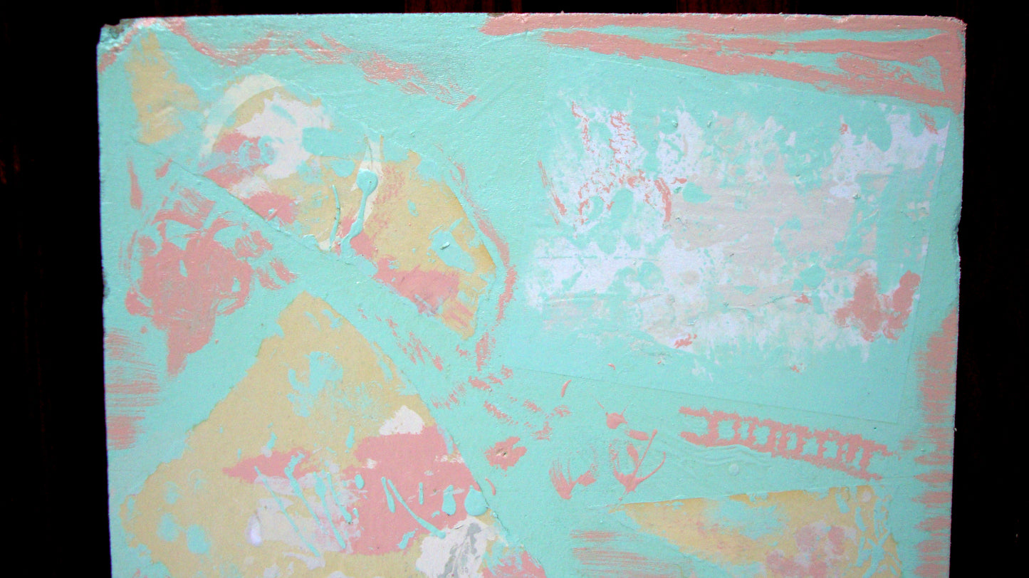 [SOLD] "Stairs" Original Acrylic Collage Painting by Suga Lane