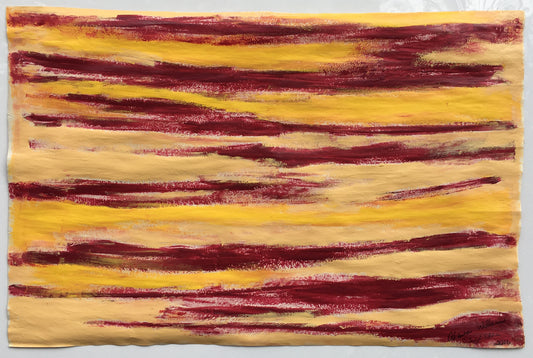 [SOLD] Abstract Red & Yellow Streak Painting on Paper