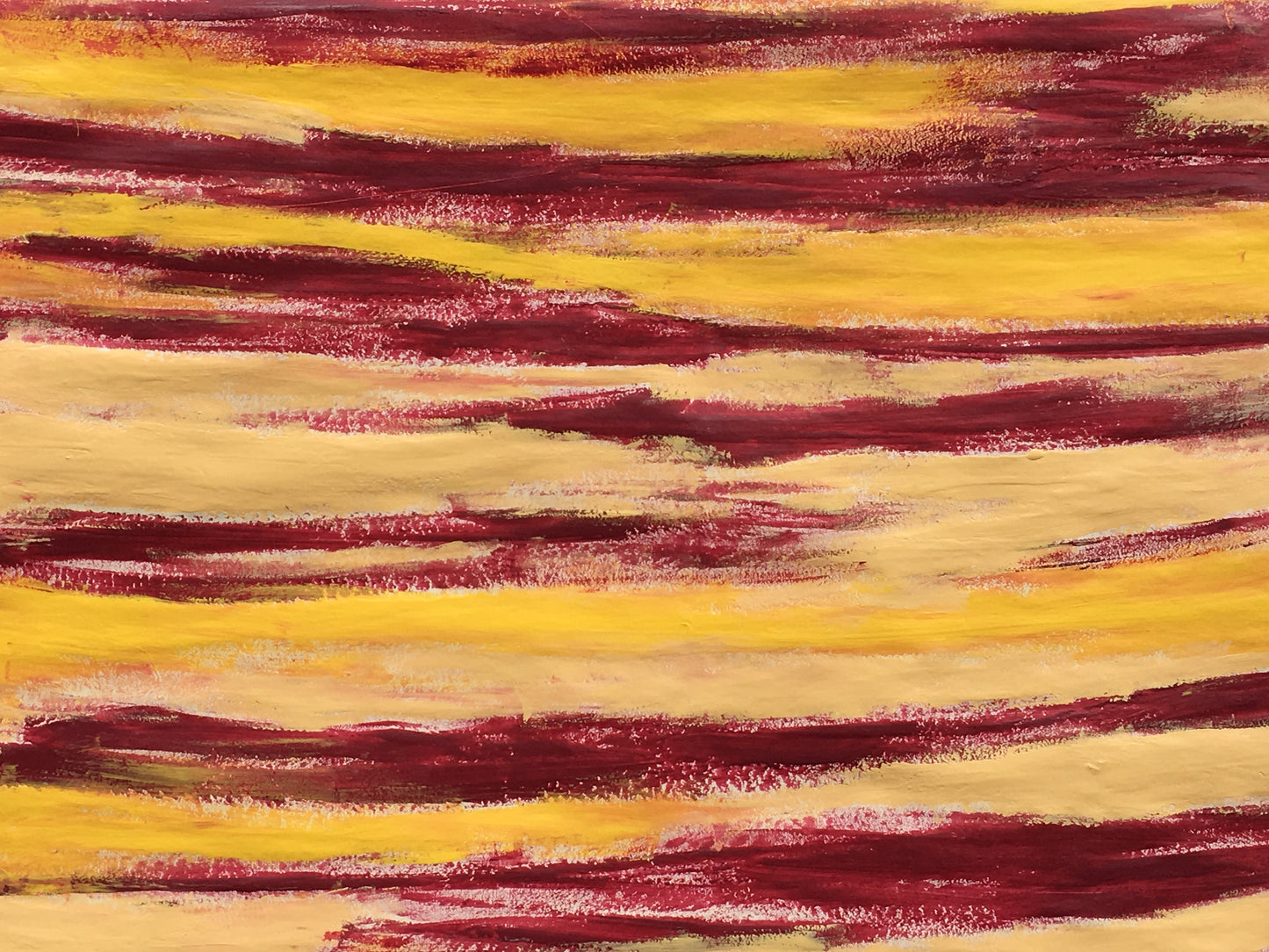 [SOLD] Abstract Red & Yellow Streak Painting on Paper