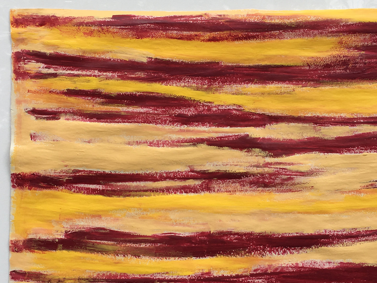 [SOLD] Abstract Red & Yellow Streak Painting on Paper