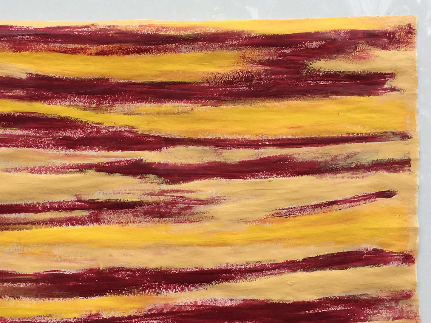 [SOLD] Abstract Red & Yellow Streak Painting on Paper