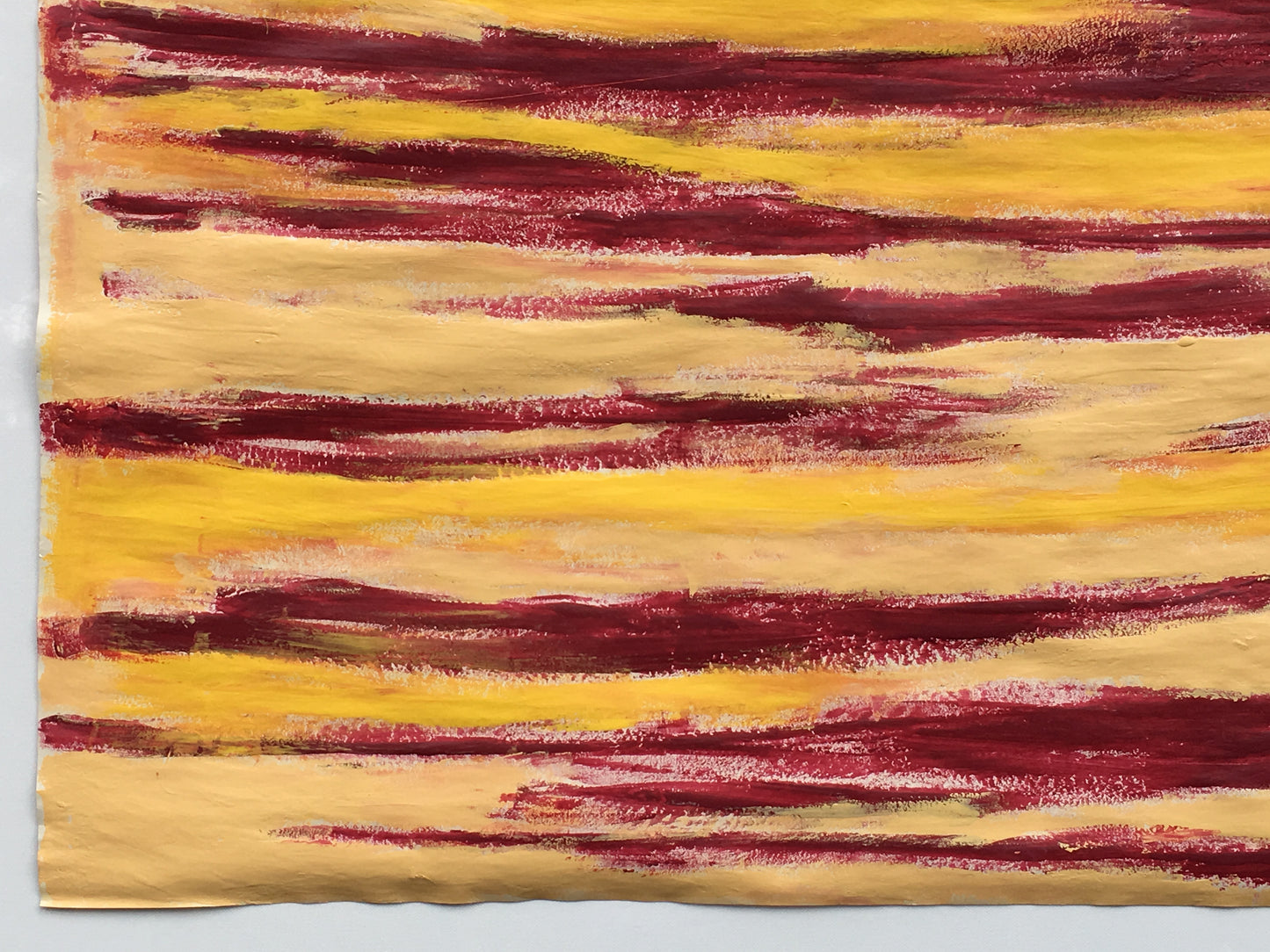 [SOLD] Abstract Red & Yellow Streak Painting on Paper