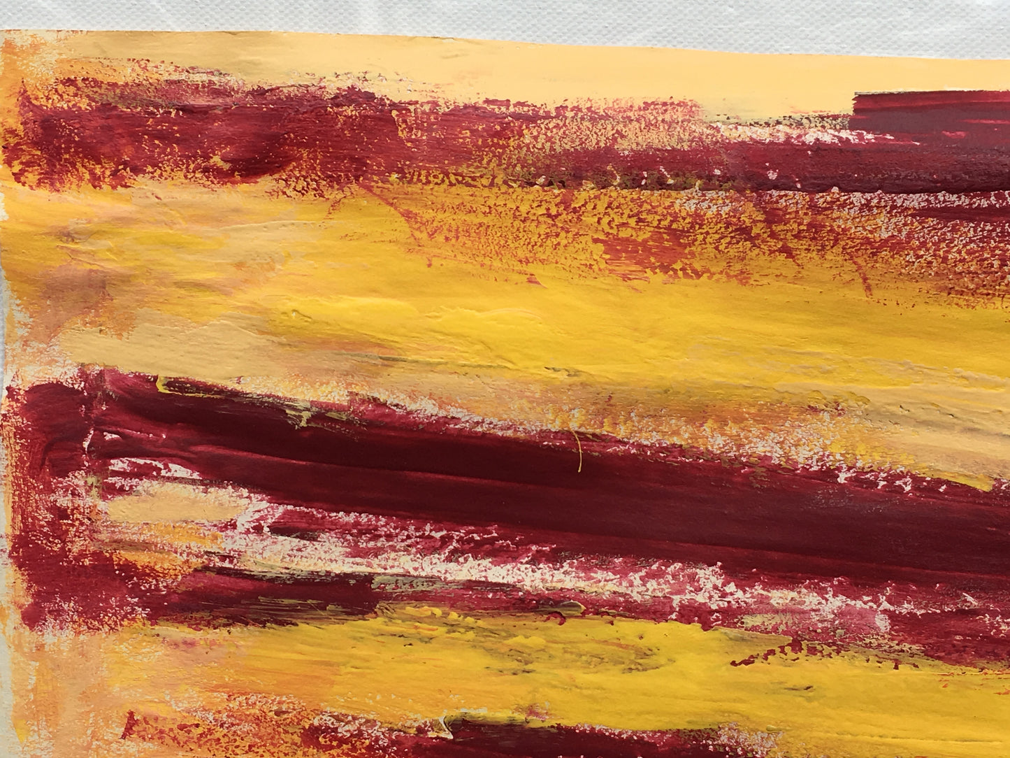 [SOLD] Abstract Red & Yellow Streak Painting on Paper