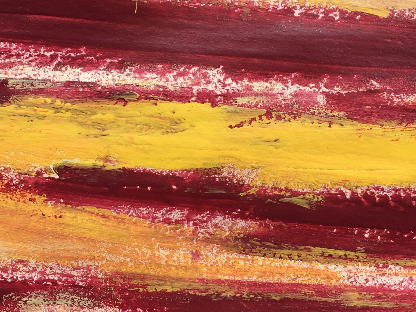 [SOLD] Abstract Red & Yellow Streak Painting on Paper