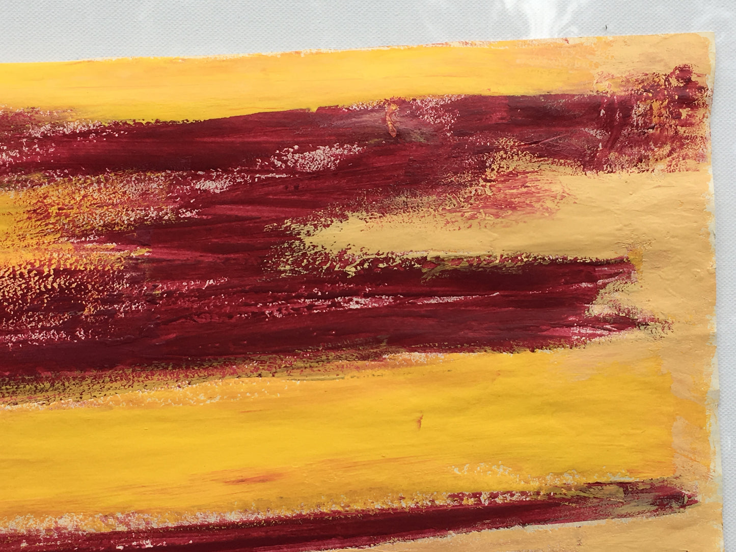[SOLD] Abstract Red & Yellow Streak Painting on Paper
