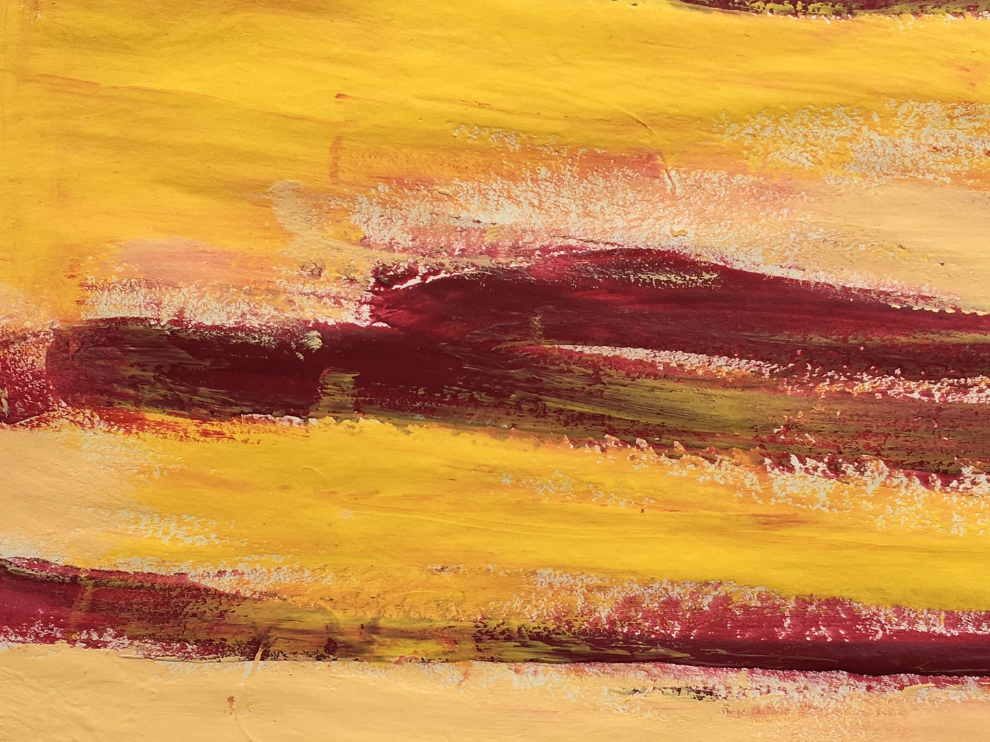 [SOLD] Abstract Red & Yellow Streak Painting on Paper