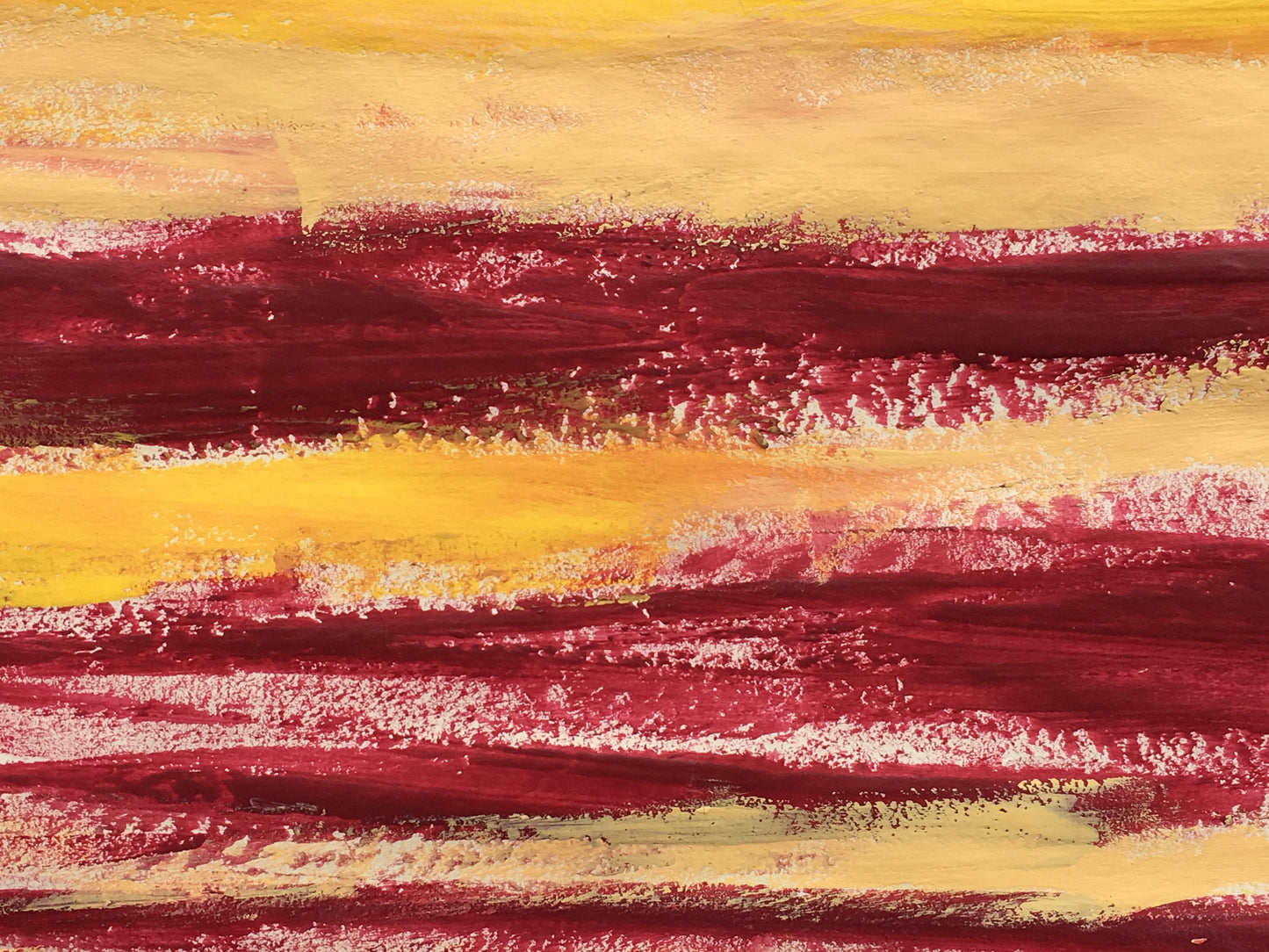 [SOLD] Abstract Red & Yellow Streak Painting on Paper