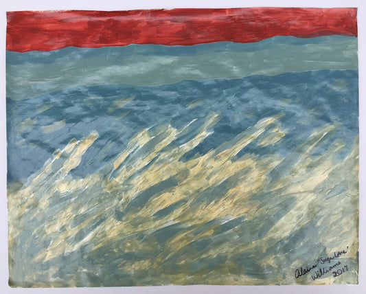 "Horizon" Painting on Paper From the Series "Fragile Existence"