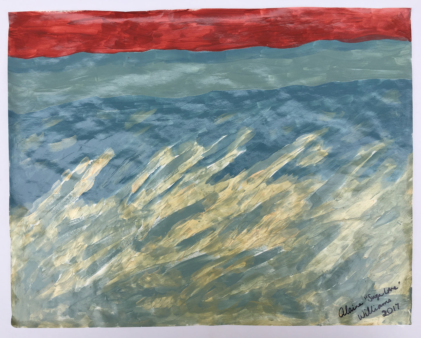 "Horizon" Painting on Paper From the Series "Fragile Existence"