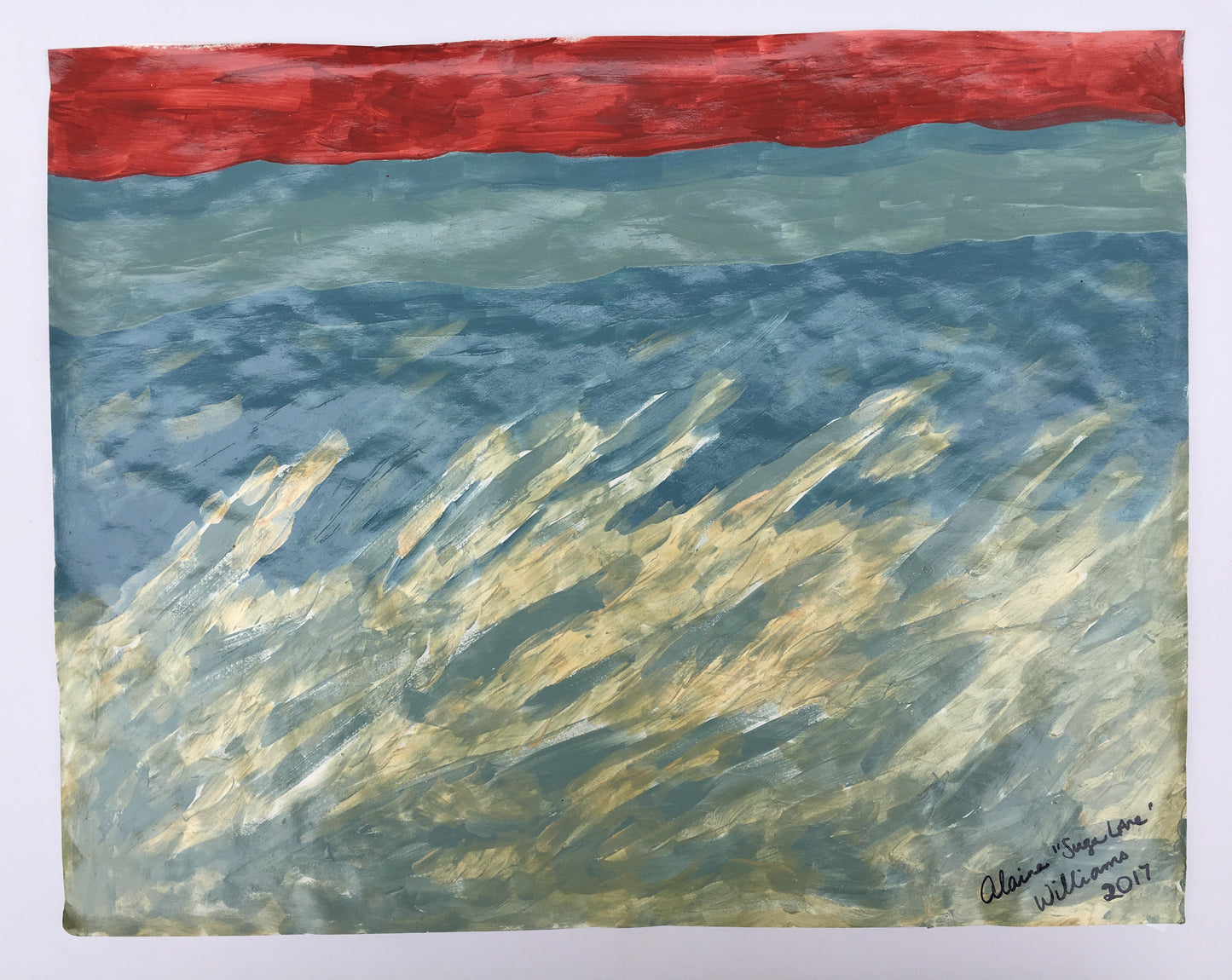 "Horizon" Painting on Paper From the Series "Fragile Existence"