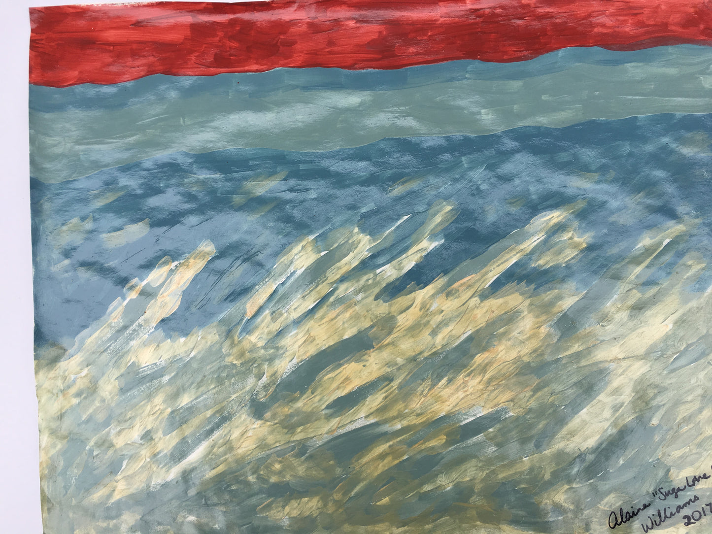 "Horizon" Painting on Paper From the Series "Fragile Existence"