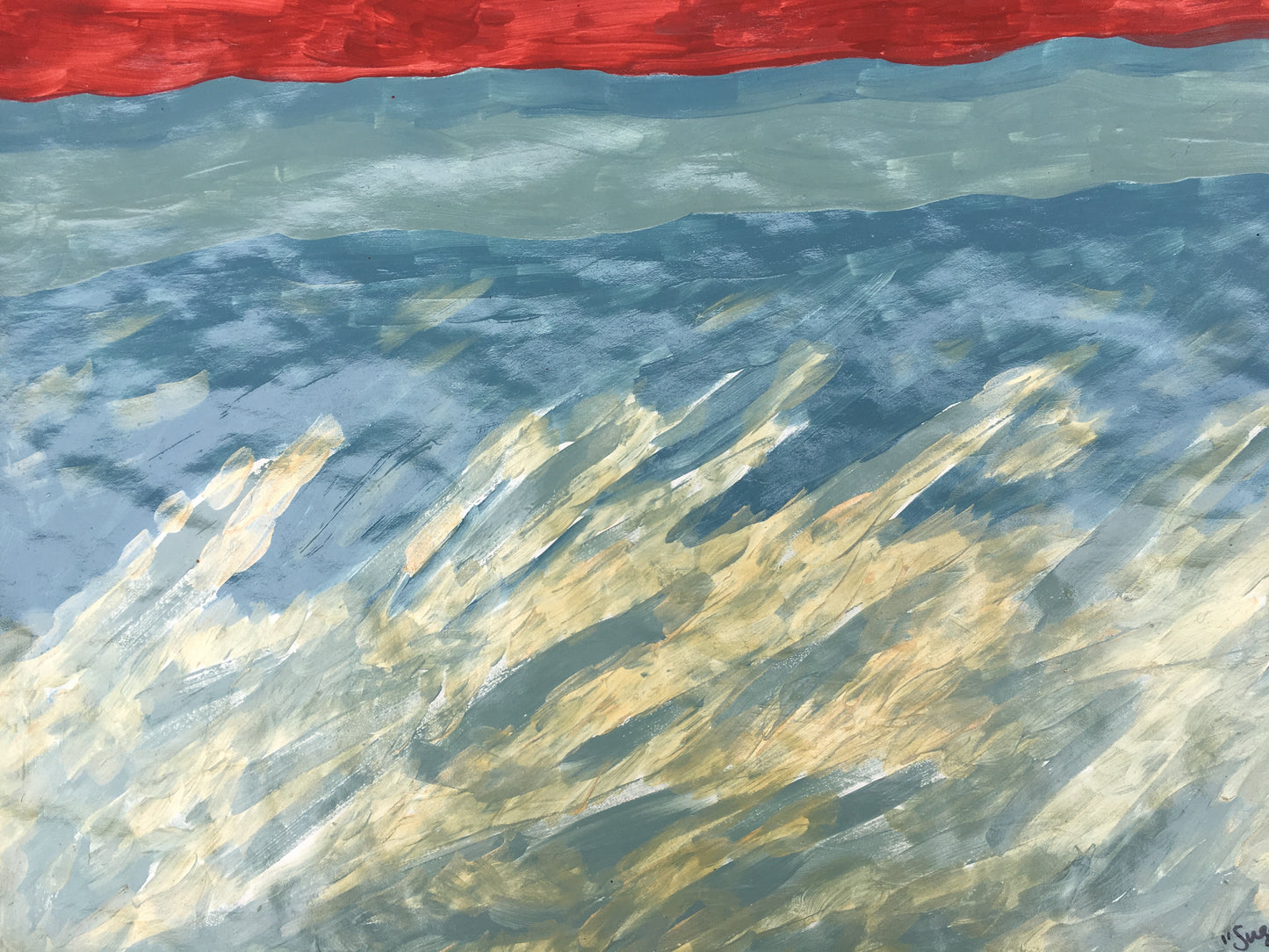 "Horizon" Painting on Paper From the Series "Fragile Existence"