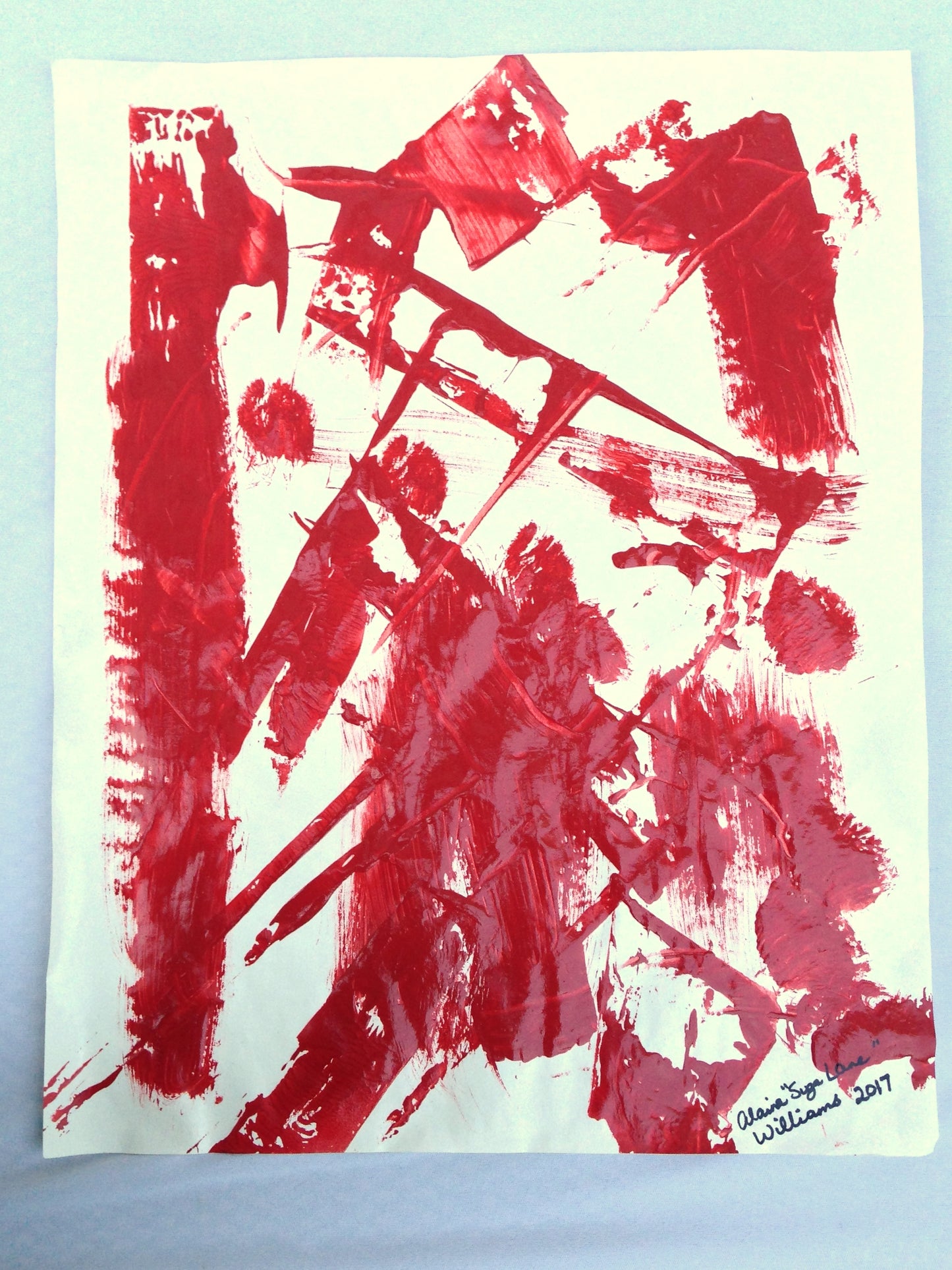 [SOLD] "Fight" Painting on Paper From Series "Fragile Existence" Suga Lane