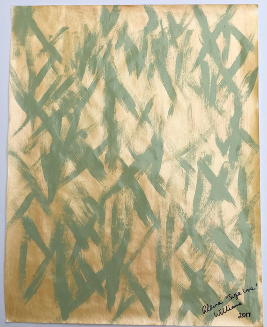 [SOLD] "The Many" Abstract Painting on Vintage Paper from Series "Fragile Existence" by Suga Lane
