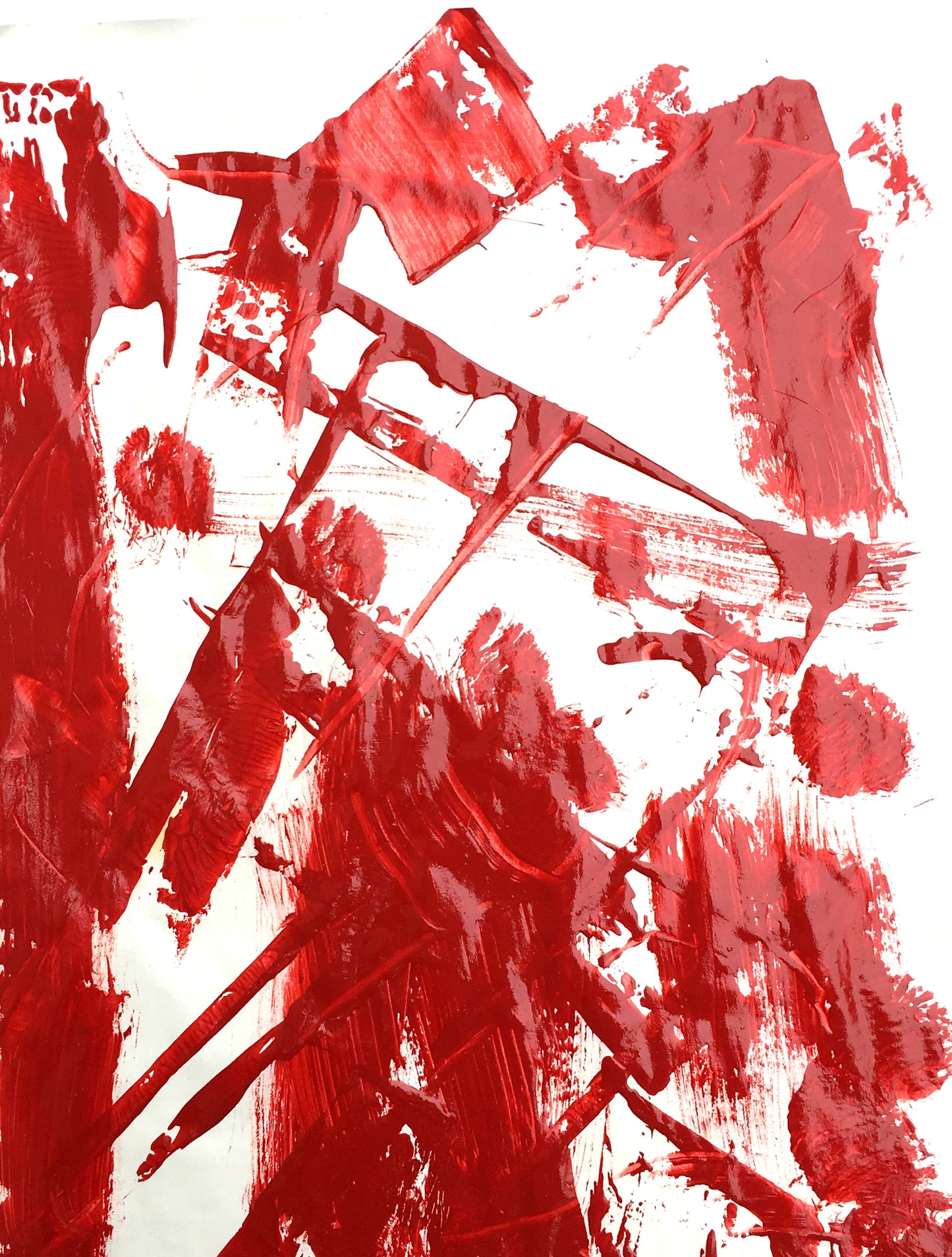 [SOLD] "Fight" Painting on Paper From Series "Fragile Existence" Suga Lane