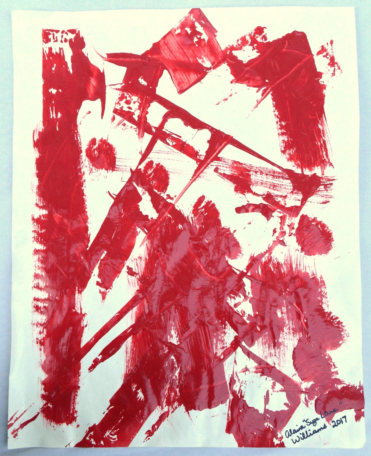 [SOLD] "Fight" Painting on Paper From Series "Fragile Existence" Suga Lane