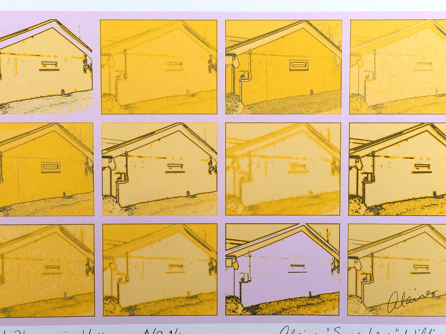 [SOLD] Suga Lane "Ranch Houses" in Yellow Artist's Proof 1/1 from Irma Series