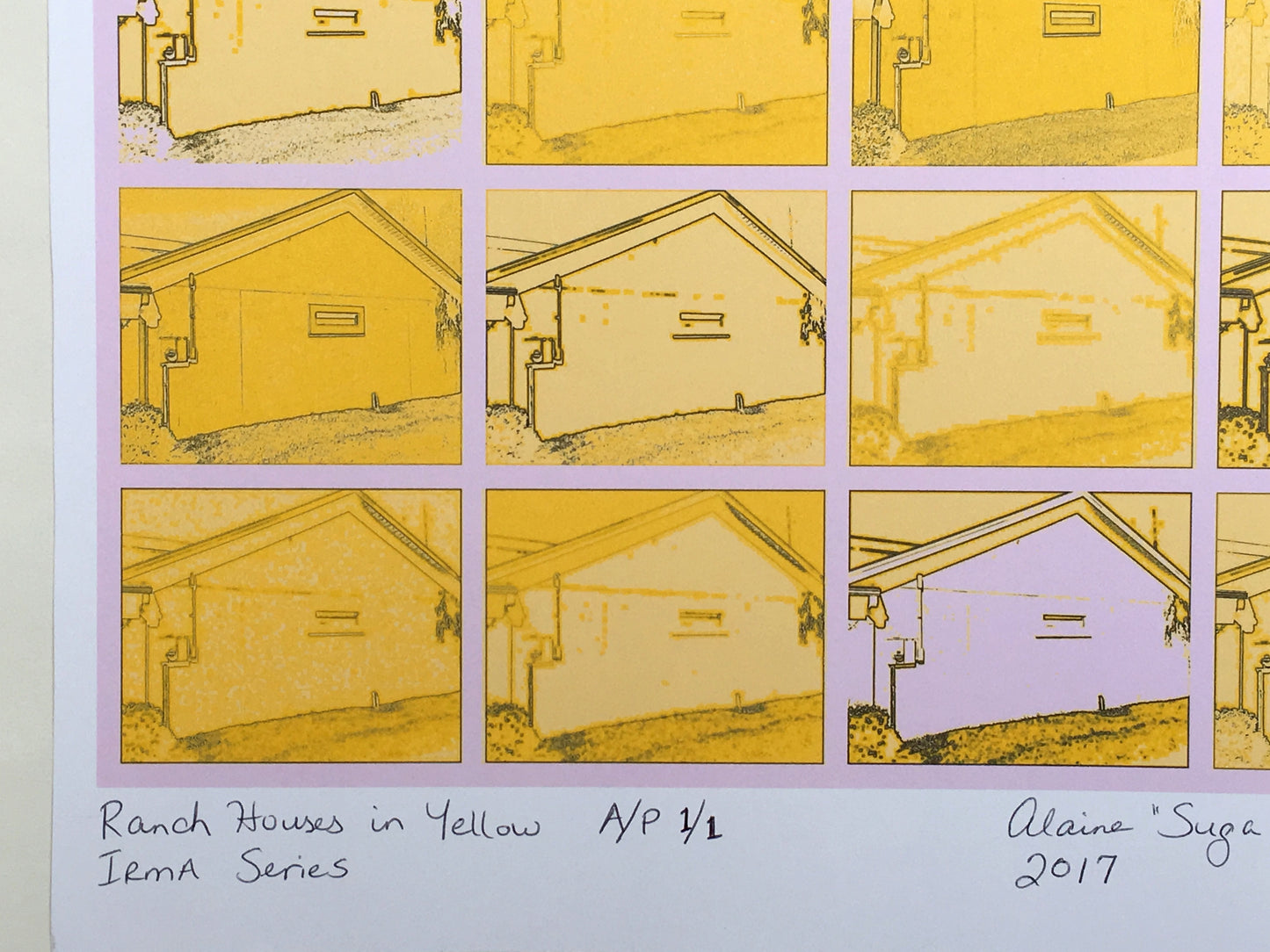 [SOLD] Suga Lane "Ranch Houses" in Yellow Artist's Proof 1/1 from Irma Series