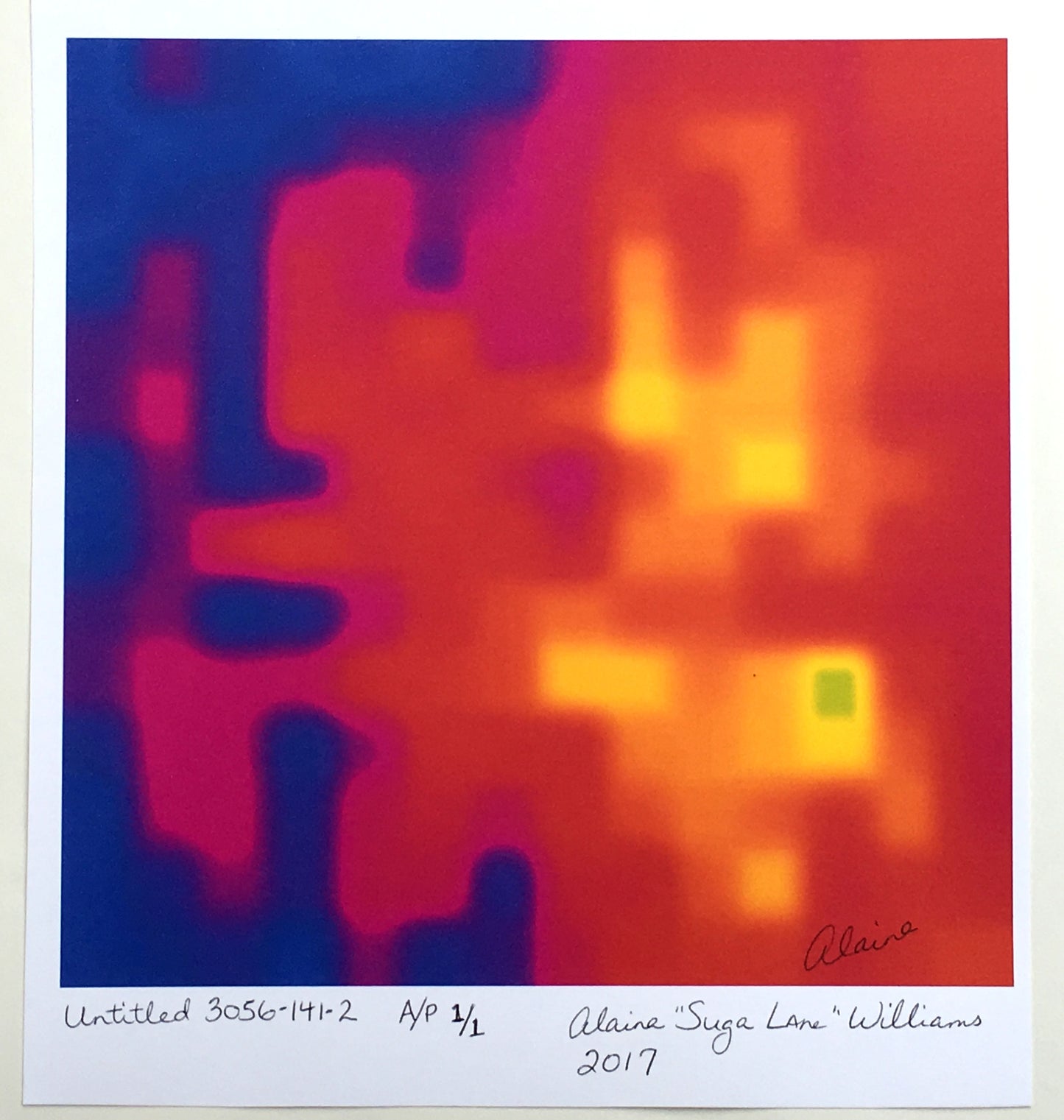 [SOLD] "Untitled 3056-141-2" Red Abstract Artist's Proof Print 1/1
