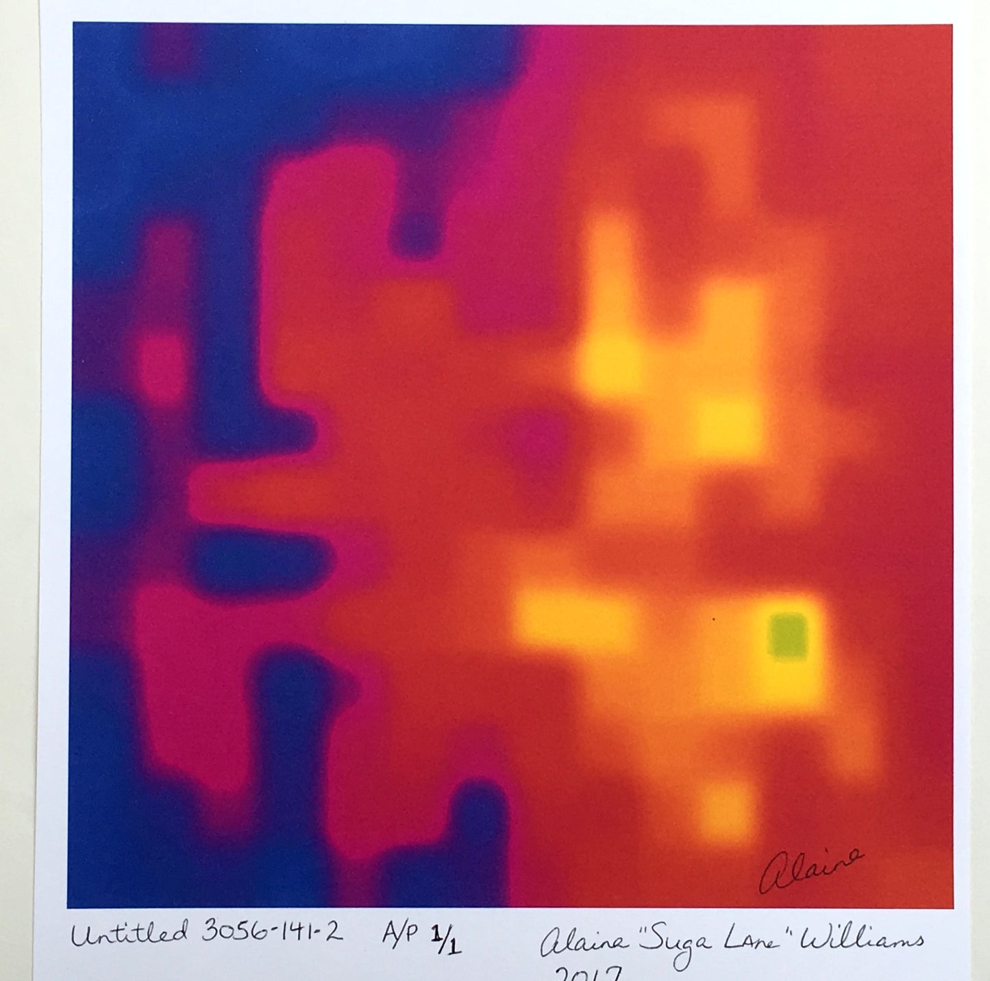 [SOLD] "Untitled 3056-141-2" Red Abstract Artist's Proof Print 1/1