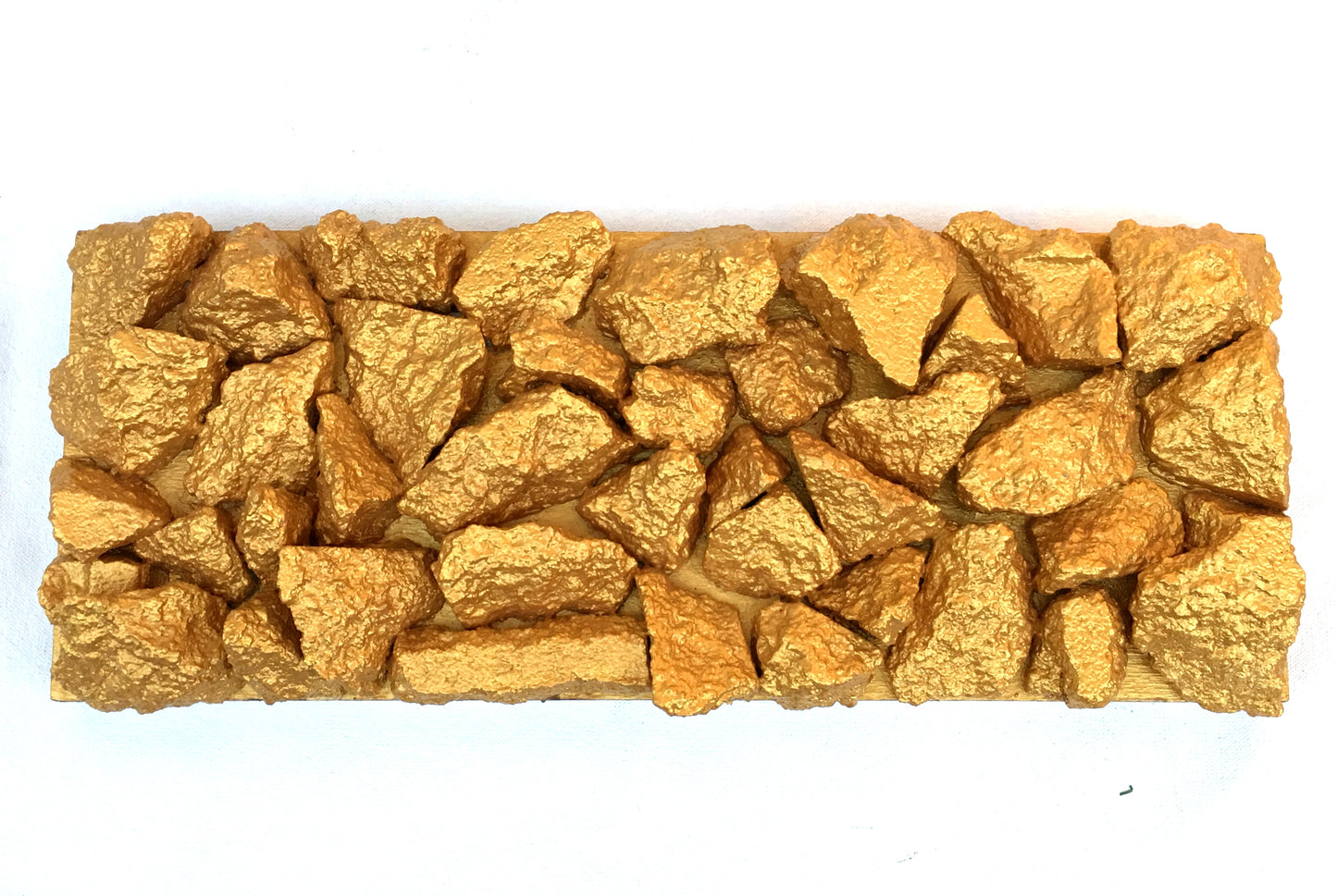 "Gilt Duplicidad"Gold Concrete Rock Sculpture 1/2