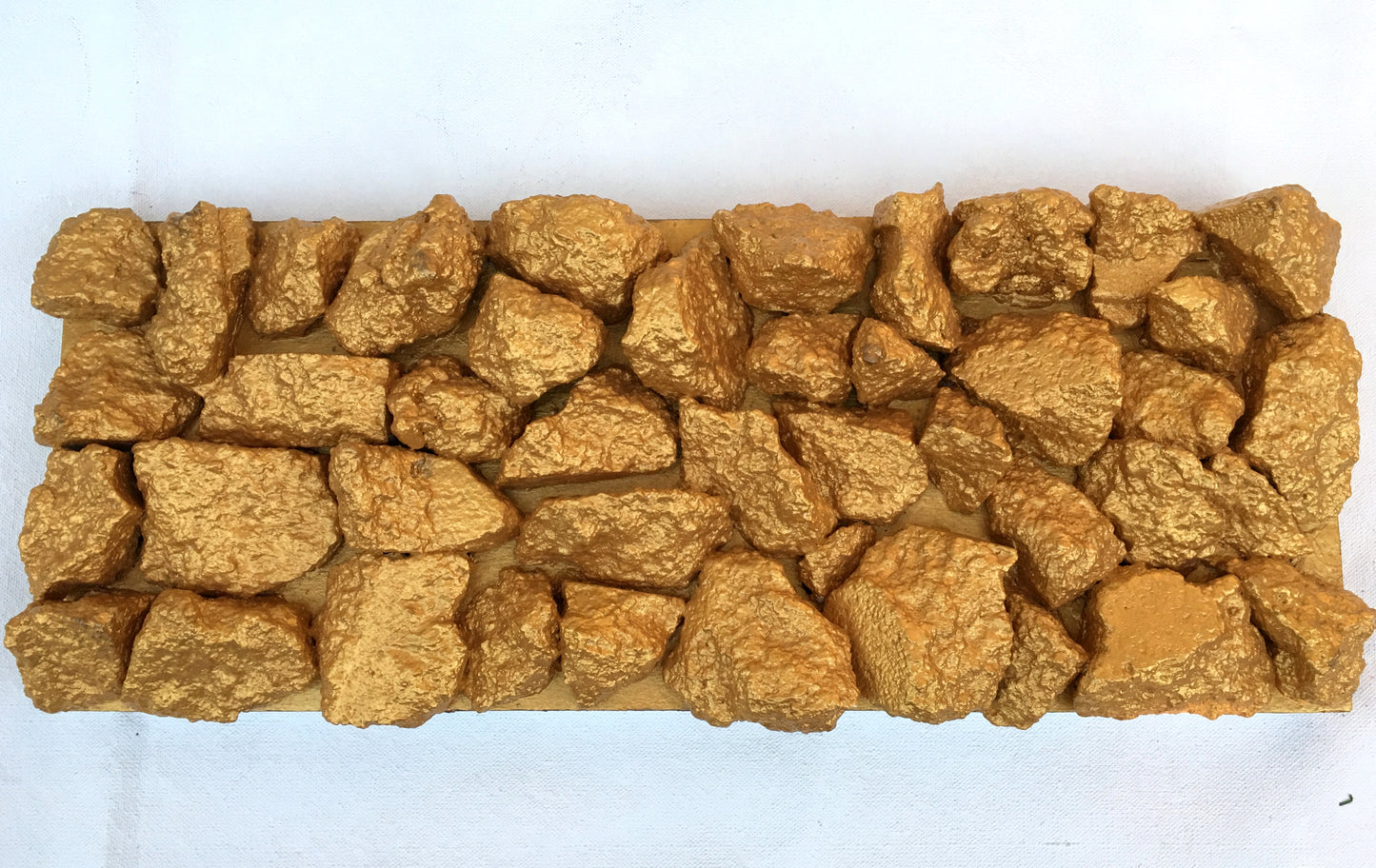 "Gilt Duplicidad" Gold Concrete Rock Sculpture 2/2