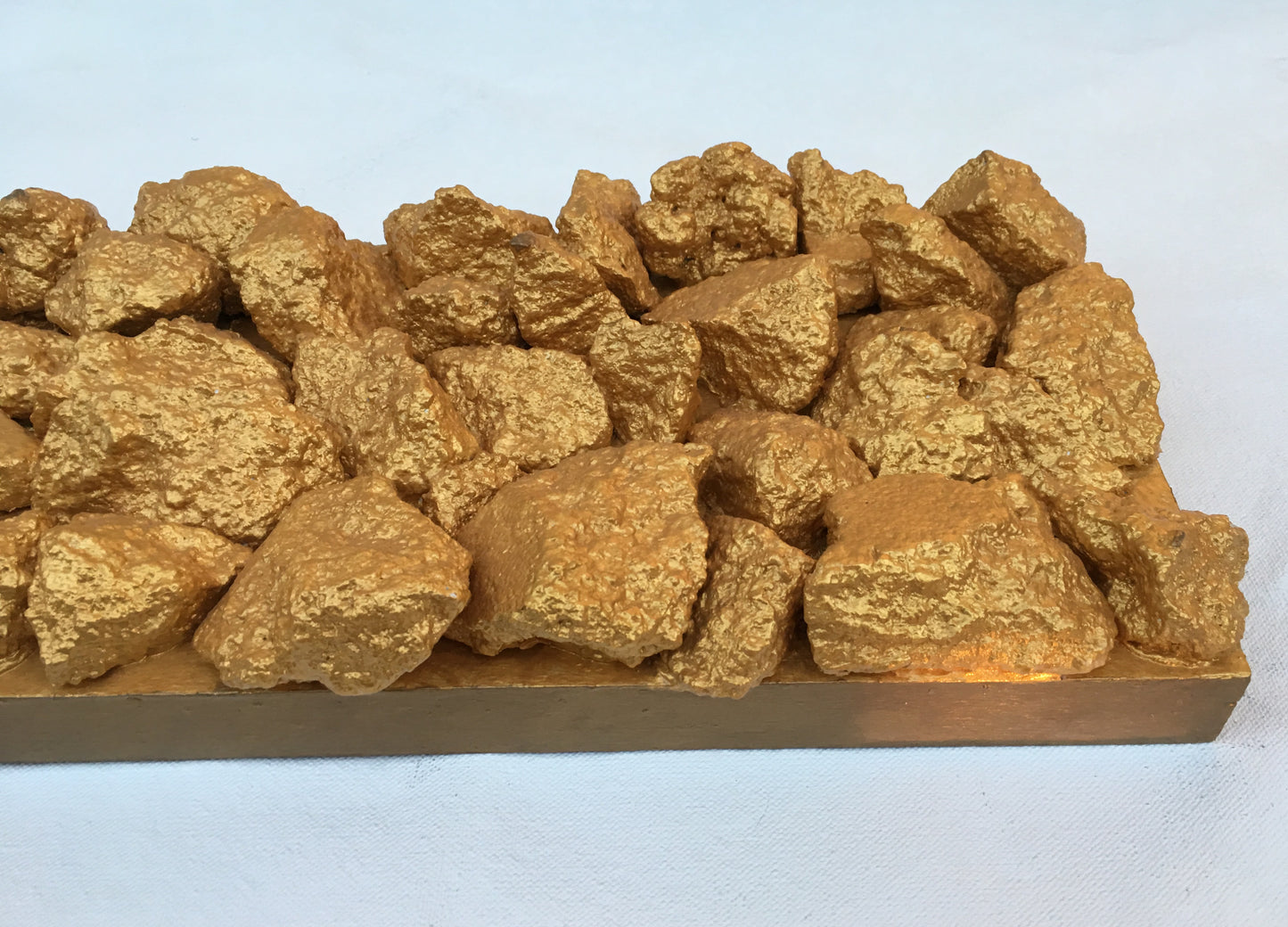 "Gilt Duplicidad" Gold Concrete Rock Sculpture 2/2
