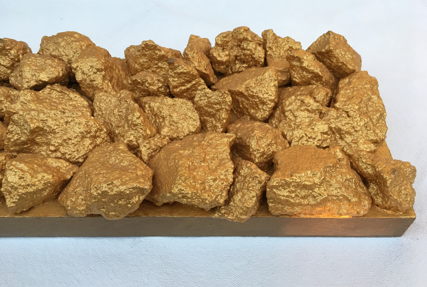 "Gilt Duplicidad" Gold Concrete Rock Sculpture 2/2
