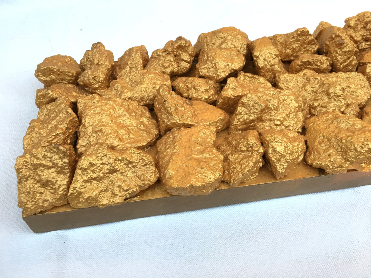 "Gilt Duplicidad" Gold Concrete Rock Sculpture 2/2