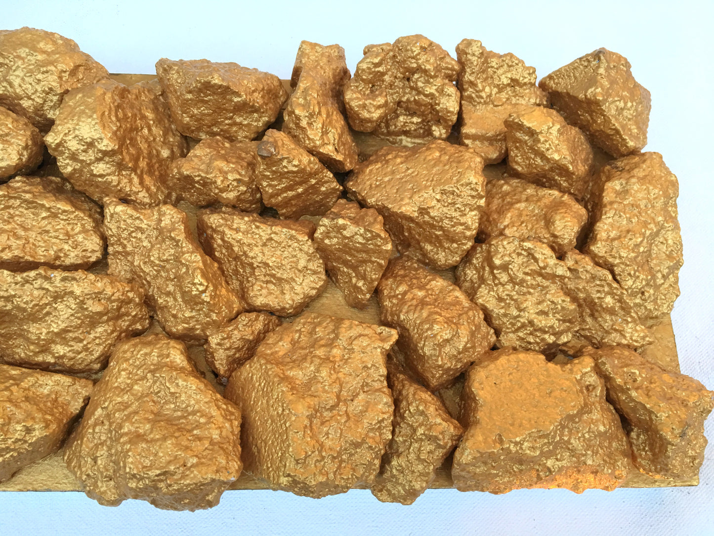 "Gilt Duplicidad" Gold Concrete Rock Sculpture 2/2