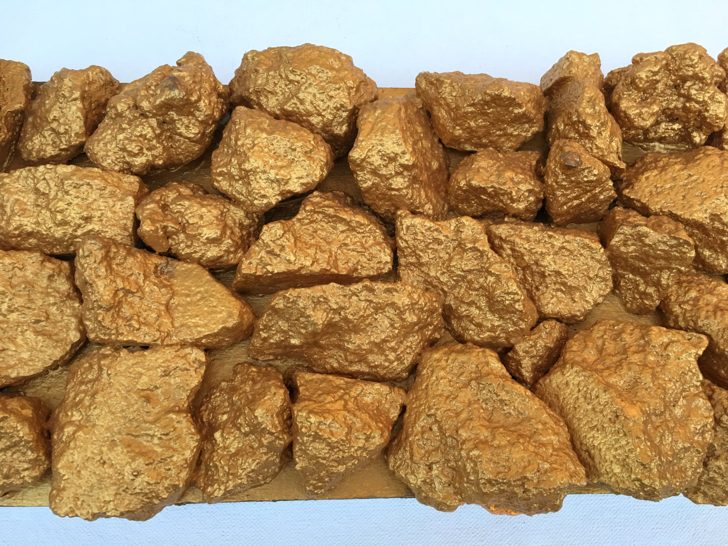 "Gilt Duplicidad" Gold Concrete Rock Sculpture 2/2