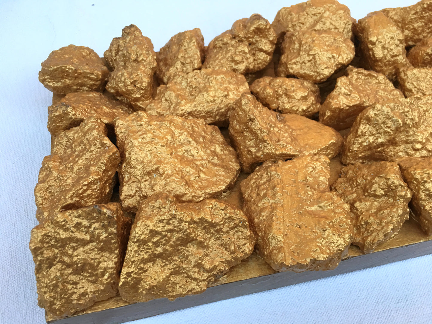 "Gilt Duplicidad" Gold Concrete Rock Sculpture 2/2