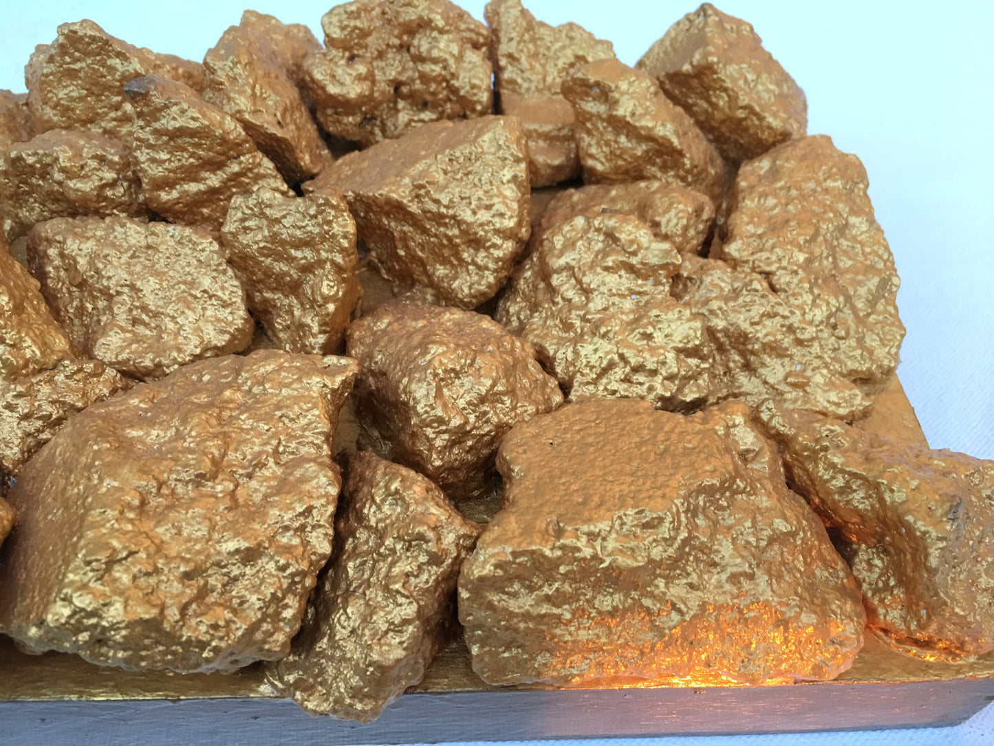 "Gilt Duplicidad" Gold Concrete Rock Sculpture 2/2
