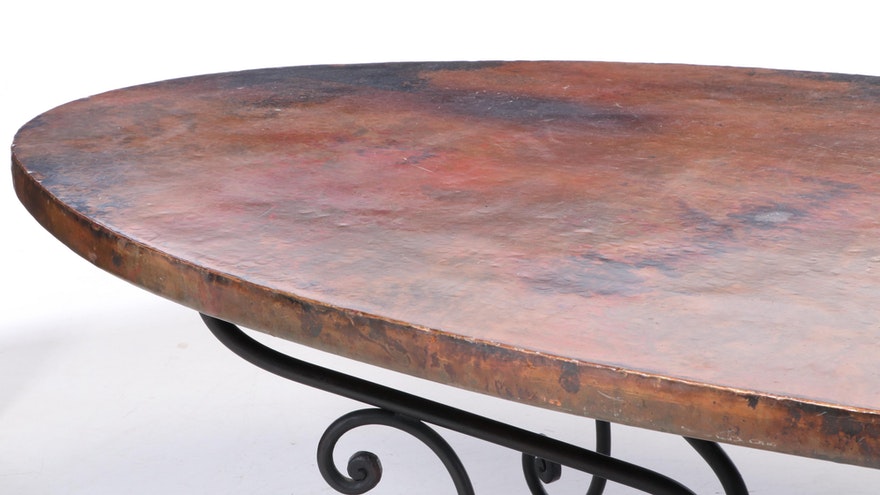 [SOLD] Arhaus Large Copper and Metal Dining Table