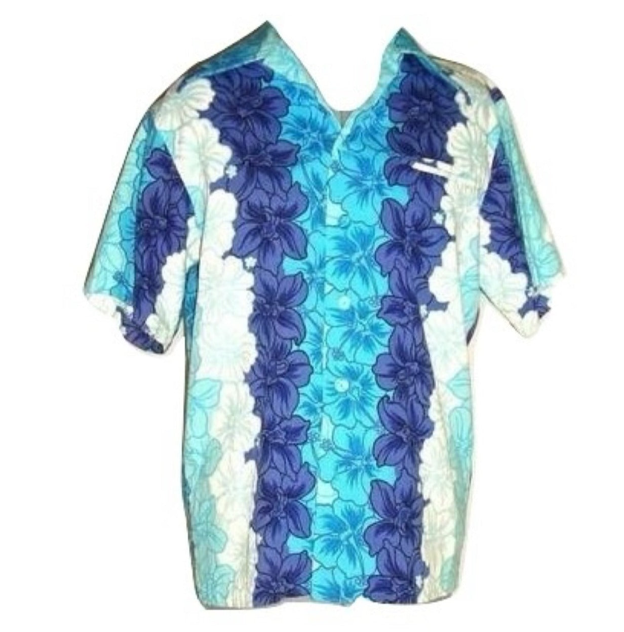 Vtg Auth Hawaii Resort Shops Turquoise Floral Shirt