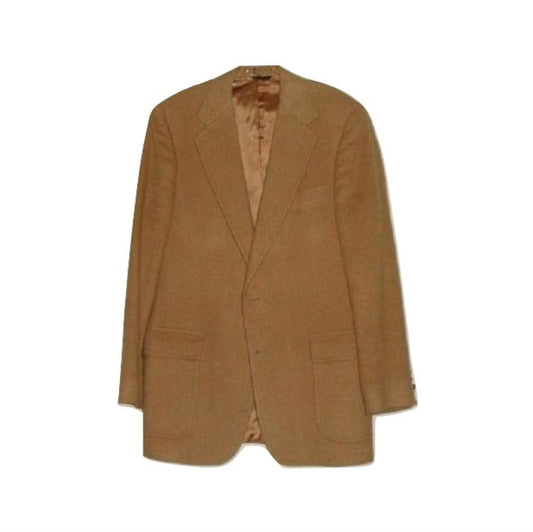 Vintage Mens Classic Cambridge Tan 100% Camel Hair Blazer Jacket Abby Essie