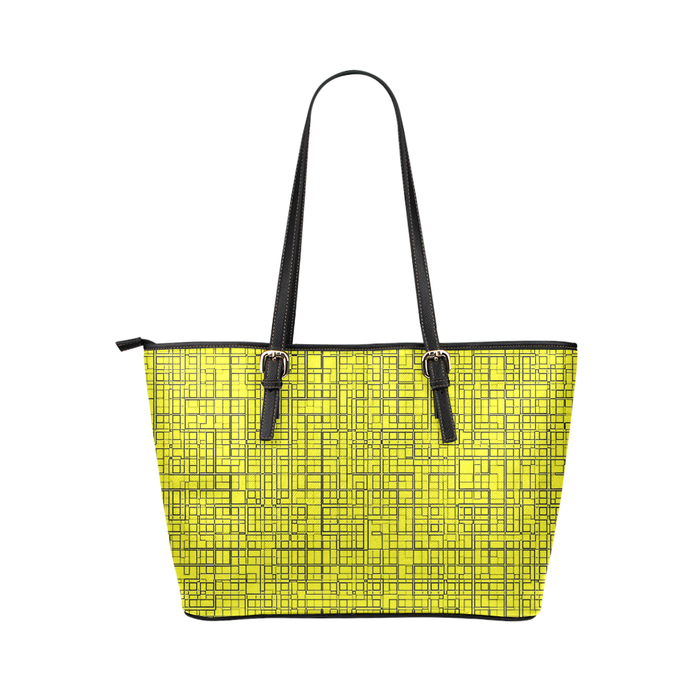 Grid Jane Leather Tote Bag e-joyer