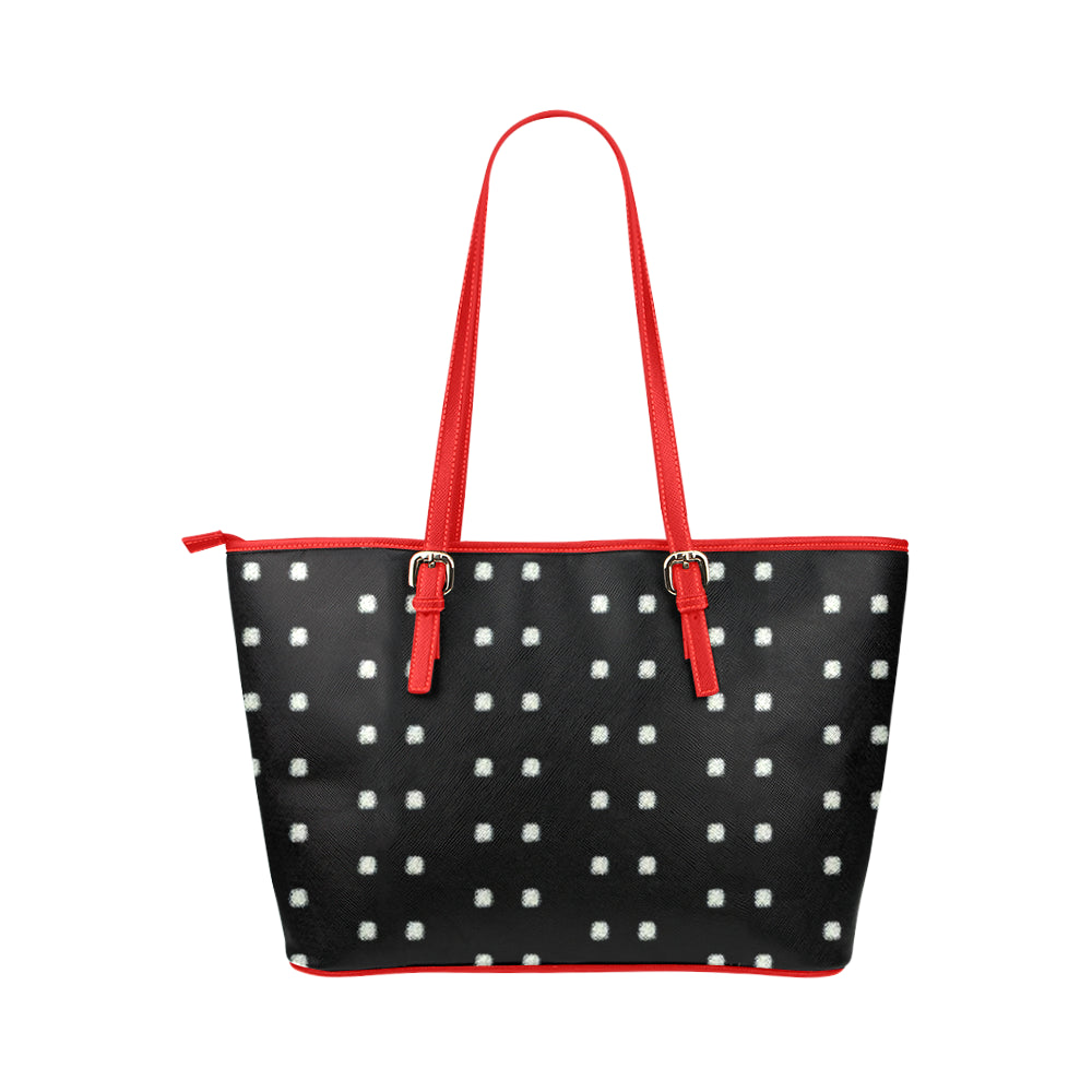 Polka Stripe Jane Leather Tote Bag /Small e-joyer
