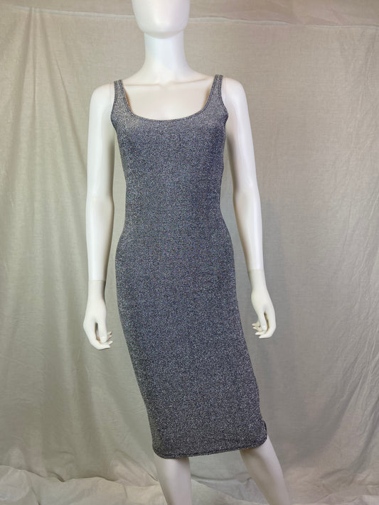 Forever 21 Silver Glitter Stretch Tank Cocktail Dress NWT ABBY ESSIE STUDIOS