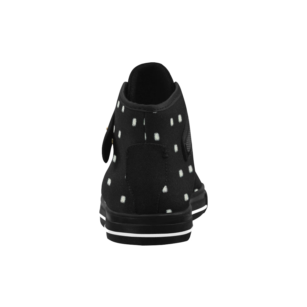 Fabric47 541 kb black bling polka dot Aquila Strap Women's Shoes (Model 1202) e-joyer