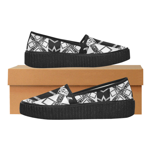 black white premium vip logo 5120x2565 1.2 mb repe Selene Satin Women's Slip-On Shoes (Model 3063) e-joyer
