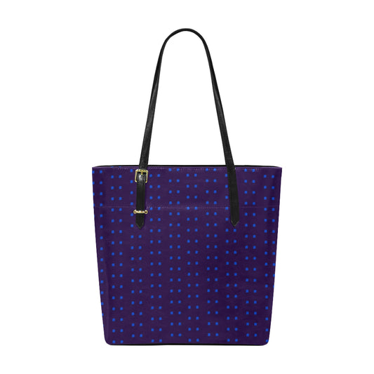 Polka Stripe Classic Leather Tote e-joyer