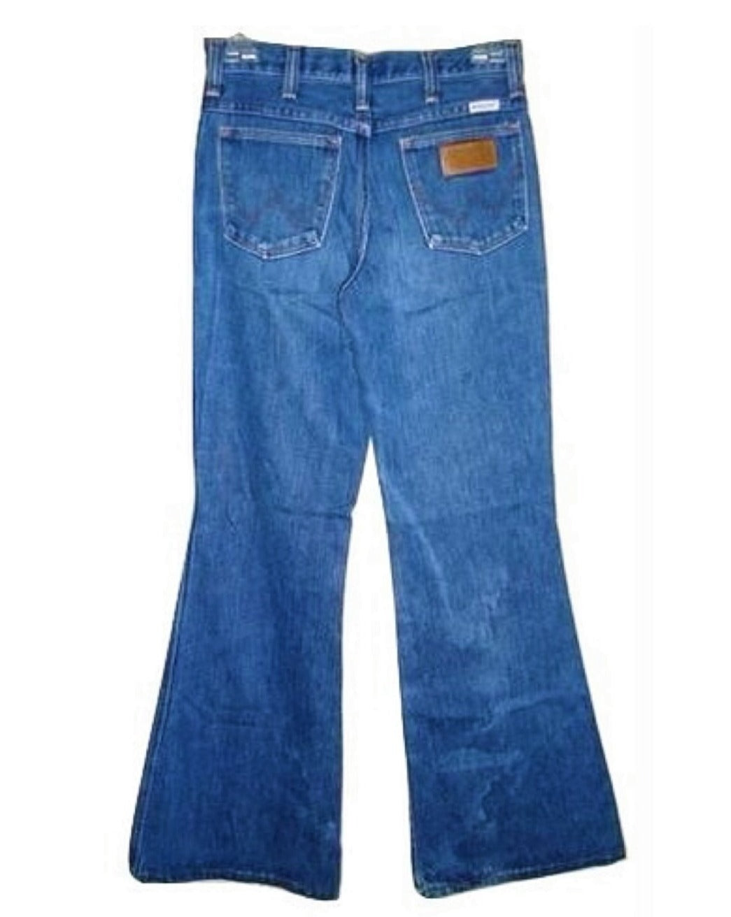Vintage Wrangler Blue Denim Leather On Pocket Jeans