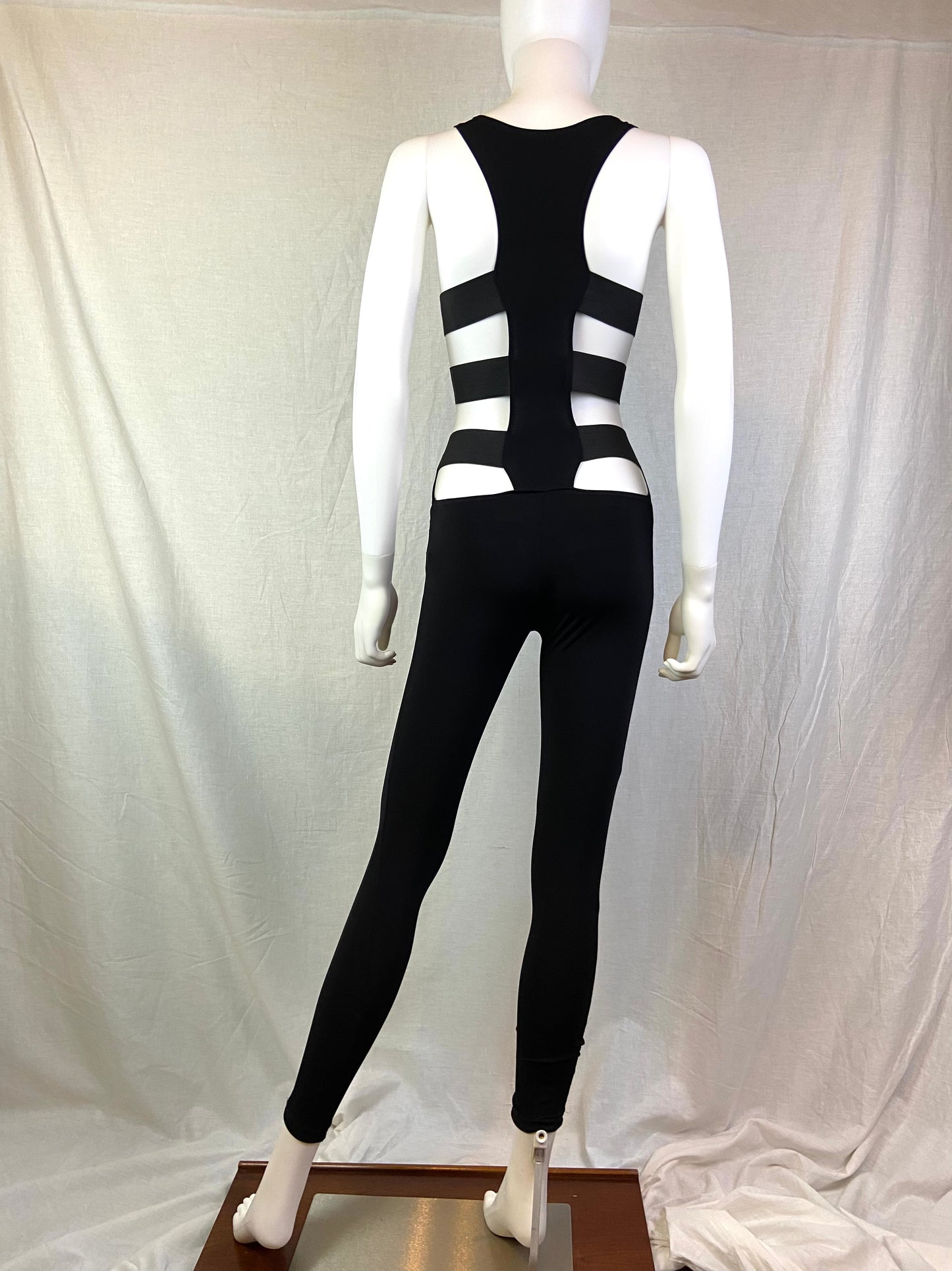 Black Stretch Cutout Back & Sides Jumpsuit