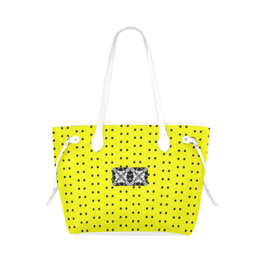 Polka Stripe Cassie Canvas Tote Bag e-joyer