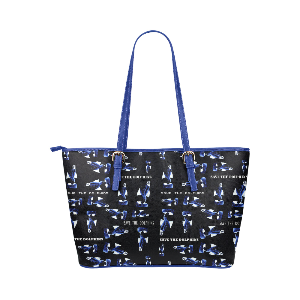 Save the Dolphins Leather Tote Bag /Small e-joyer