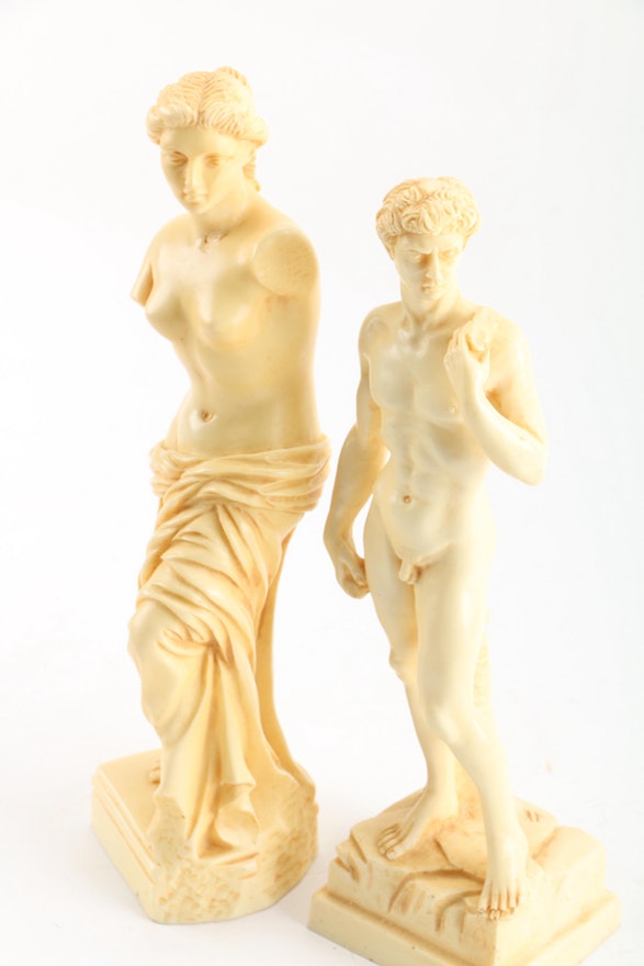 Neoclassical Hollywood Regency Roman Italian Figural Statuettes