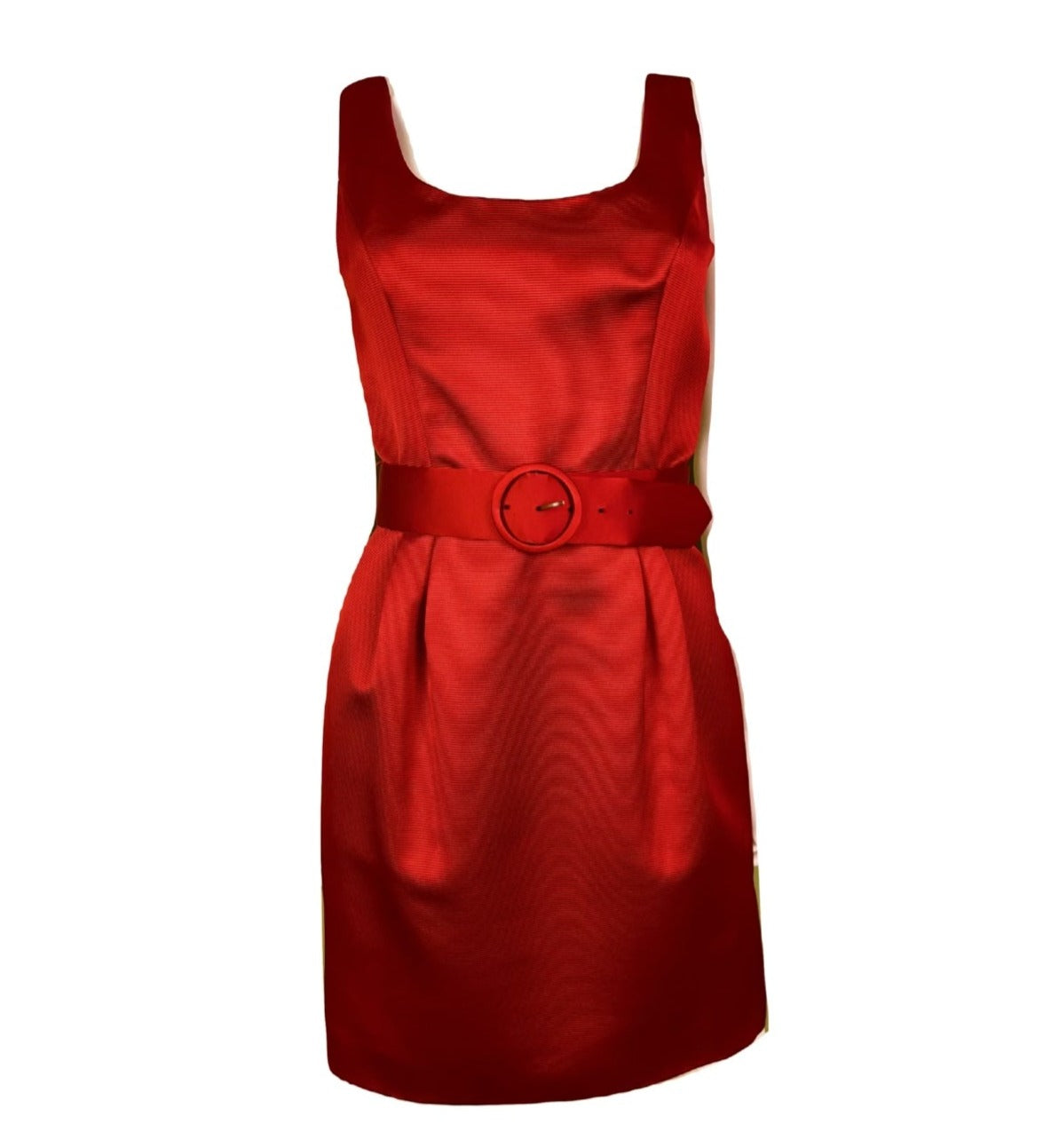 Red Silk KENAR Cocktail Sheath Mini Dress